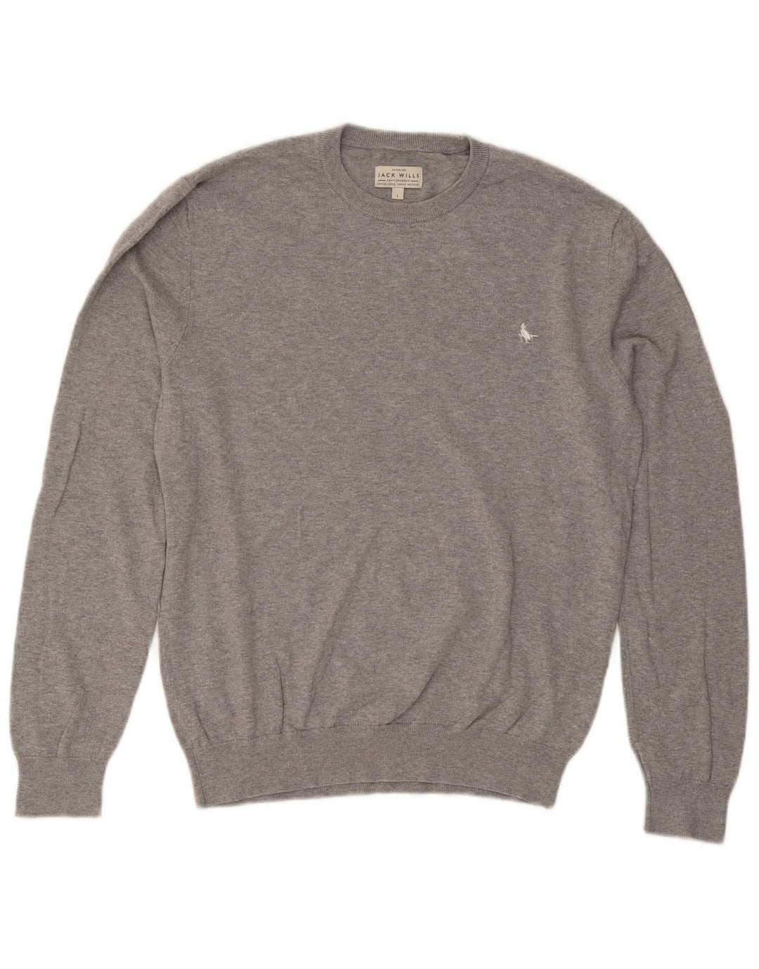 Pulover Jack Wills pentru bărbați cu gât roșu, bumbac mare, gri