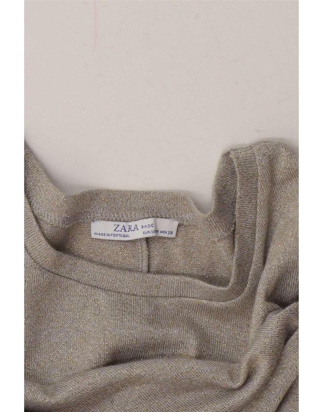 Top bluză supradimensionată pentru femei Zara UK 14 Medium Bej Flecked