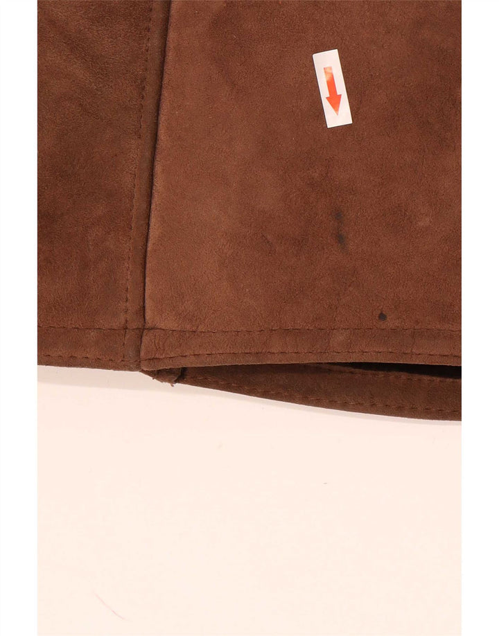 Pardesiu vintage pentru bărbați din shearling UK 40 mare maro