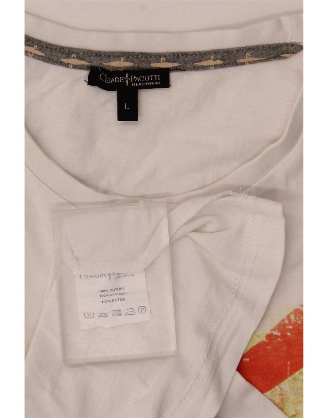 Tricou grafic pentru bărbați Cesare Paciotti Top mare din bumbac alb