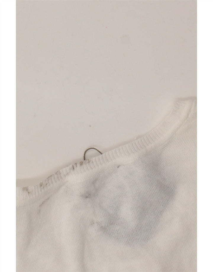 Pulover pentru femei Oasis Crop Bolero UK 12 Medium White Bumbac