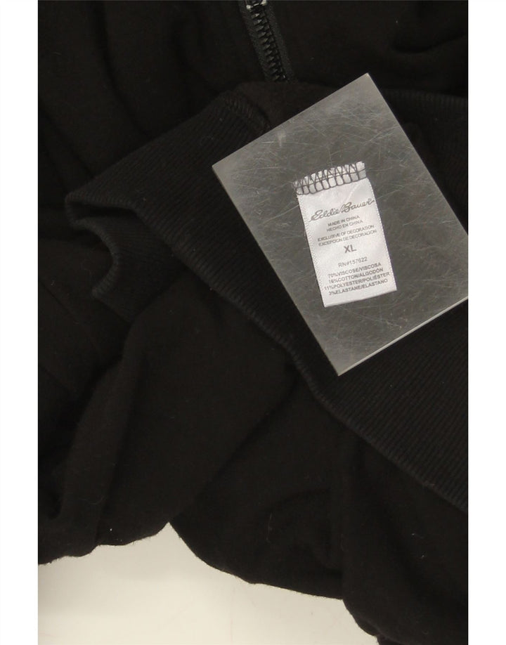 EDDIE BAUER Mens Zip Hoodie Sweater XL Black Viscose Vintage Eddie Bauer and Second-Hand Eddie Bauer from Messina Hembry 