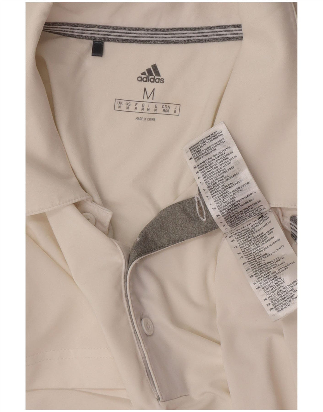 Tricou polo Adidas pentru bărbați, poliester alb mediu