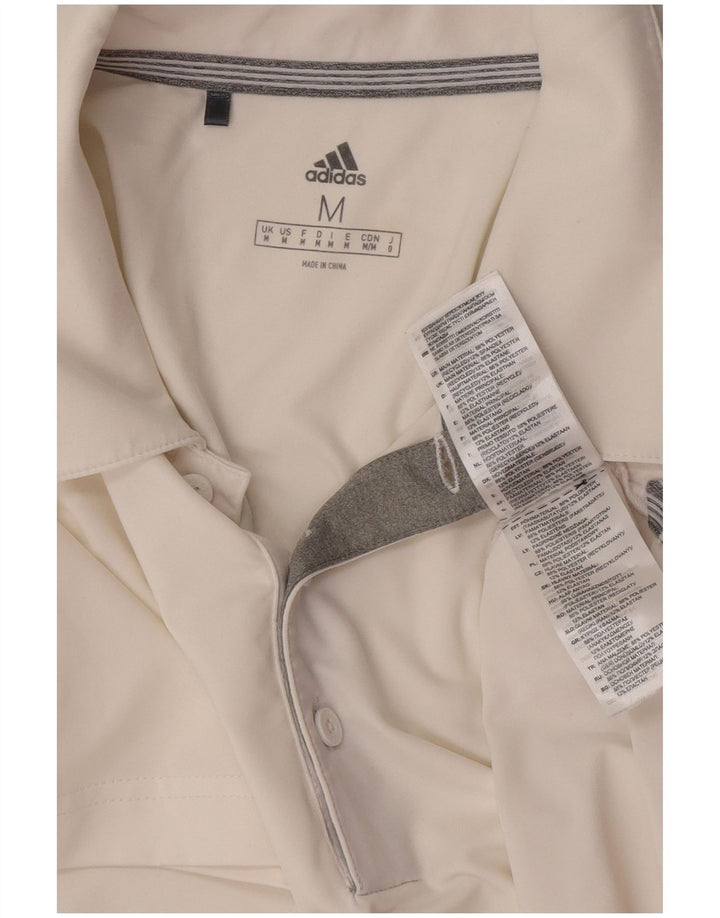 Tricou polo Adidas pentru bărbați, poliester alb mediu