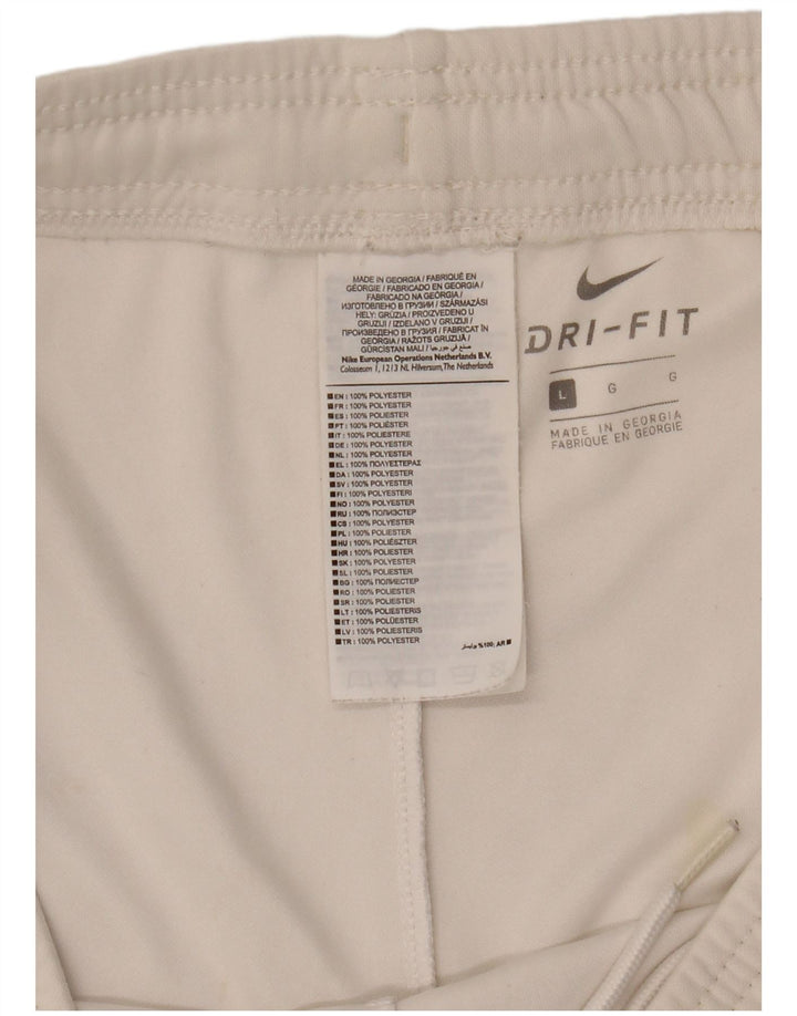 Pantaloni scurți sport Nike Dri Fit pentru bărbați, mari, alb, din poliester