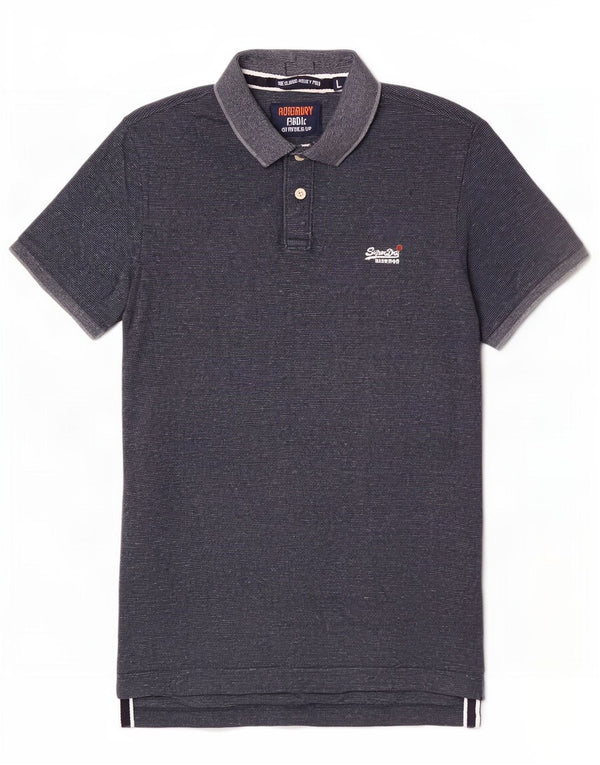Tricou polo pentru bărbați Superdry, mare, albastru marin, bumbac cu pete