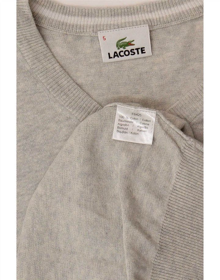 Pulover pentru bărbați Lacoste cu decolteu în V, mărime 5, mare, bumbac cu pete gri