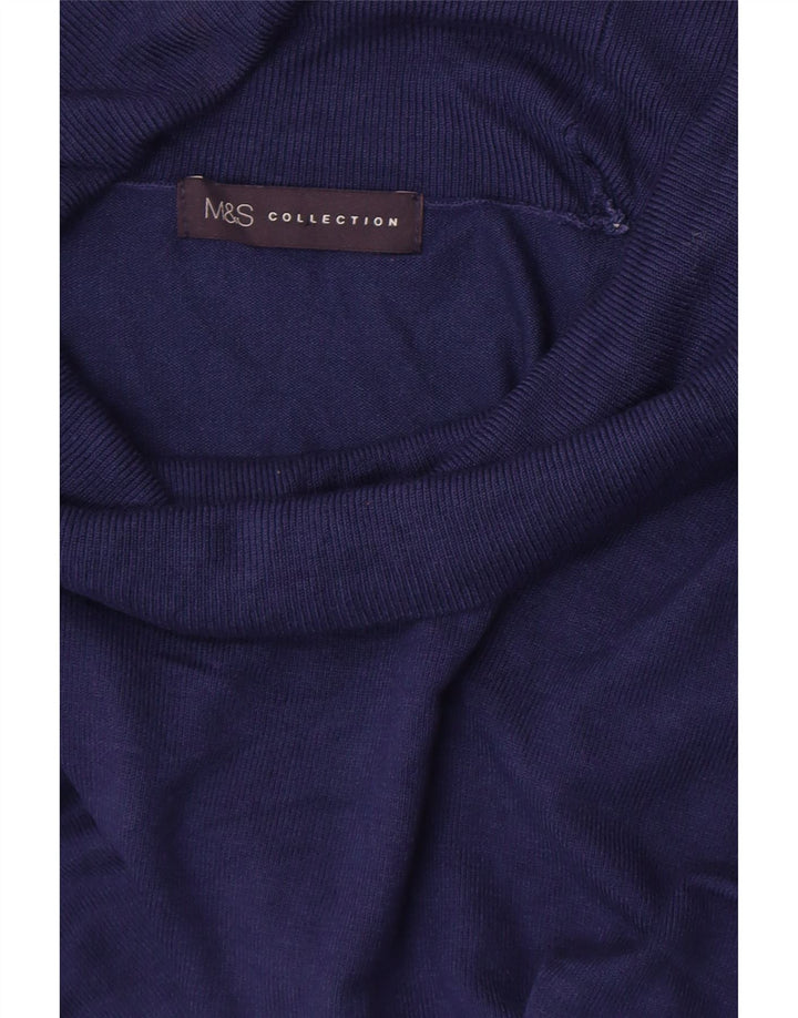 Pulover pentru femei Marks & Spencer cu gât rulat, UK 10 Mic, bleumarin