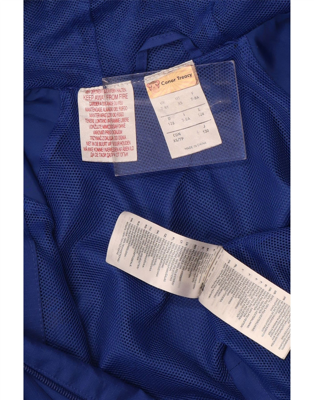 Jachetă de ploaie cu glugă Adidas pentru băieți Leinster Rugby, 7-8 ani, poliester albastru