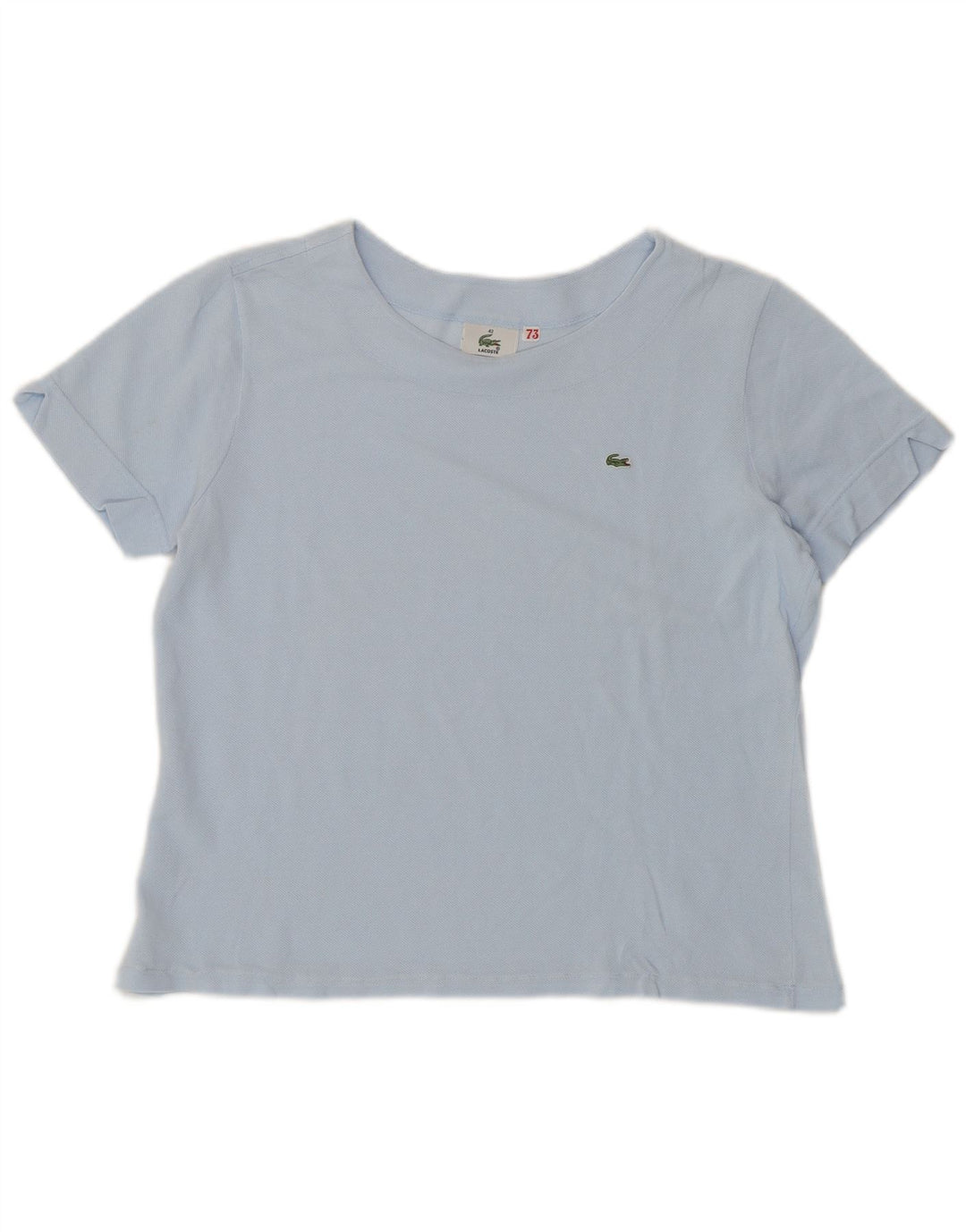 Tricou crop Lacoste pentru femei Mărimea 42 mare, bumbac albastru