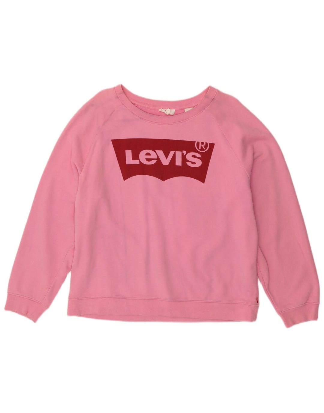 Levi's Pulover supradimensionat cu grafic pentru femei UK 16, bumbac mare, roz