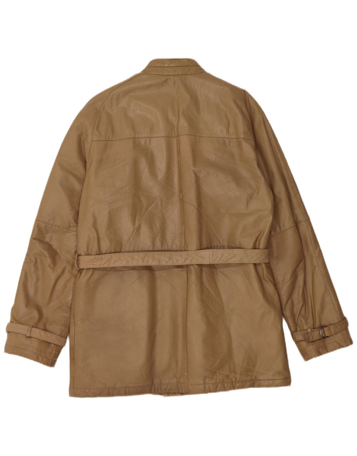 Geaca de piele vintage pentru barbati IT 48 Medium Beige Piele