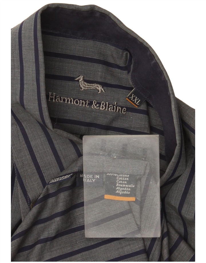 Cămașă pentru bărbați Harmont & Blaine, bumbac cu dungi gri 2XL