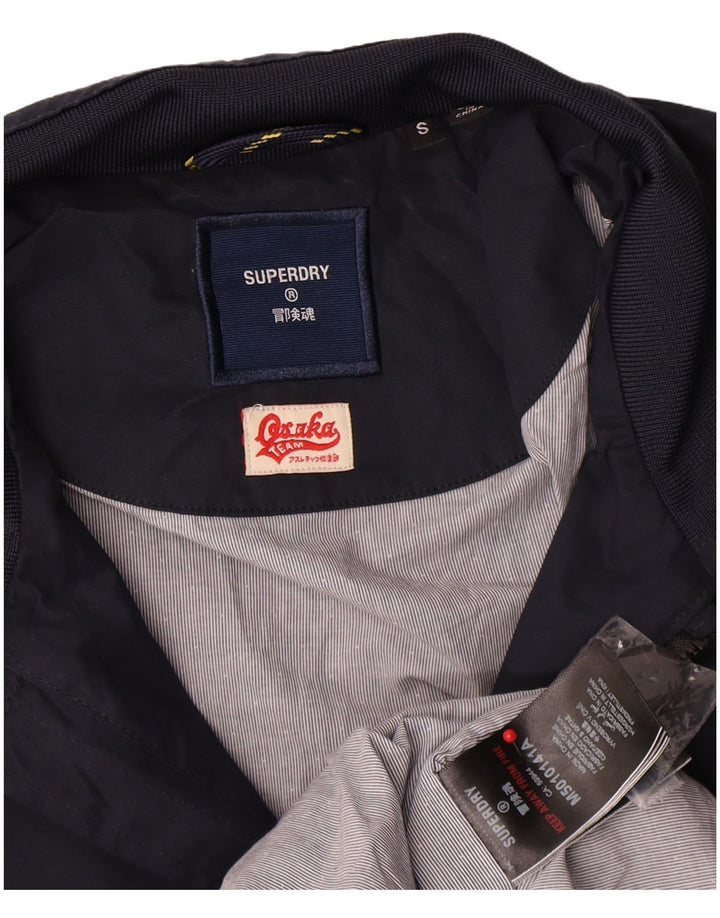 Jachetă Bomber Superdry pentru bărbați UK 36 mic, albastru, bumbac