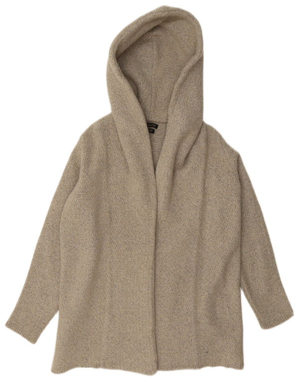 Pulover cardigan deschis cu glugă pentru femei Massimo Dutti UK 14 mare bej