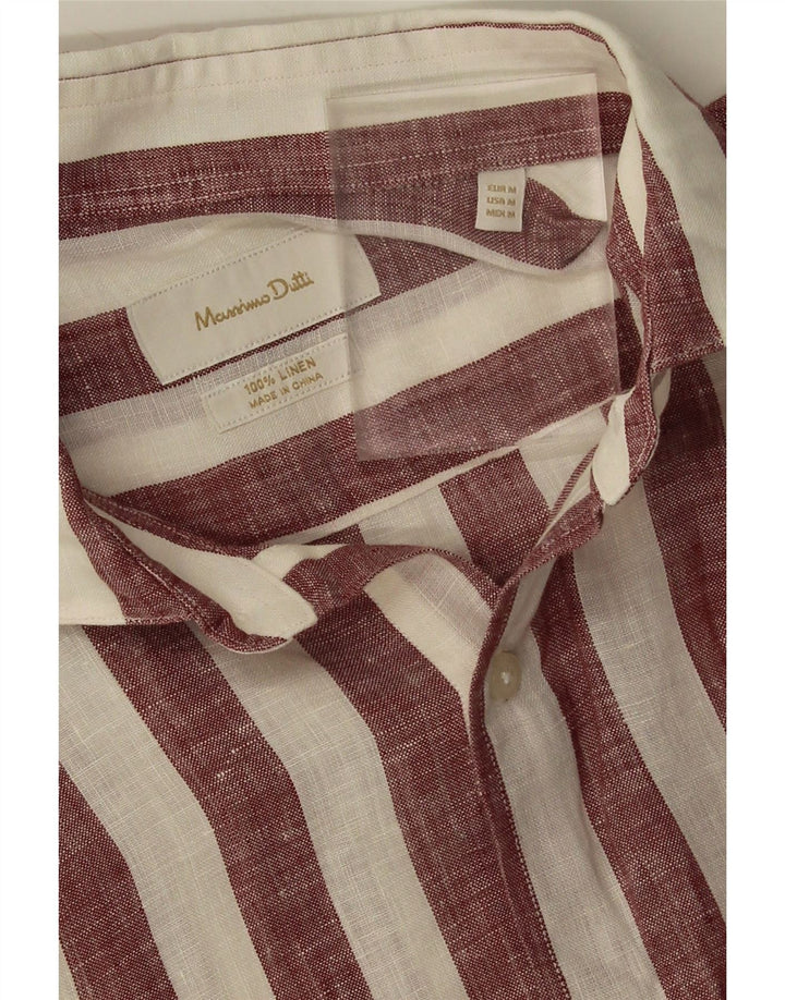 Cămașă Massimo Dutti pentru bărbați, in dungi medii de burgundă