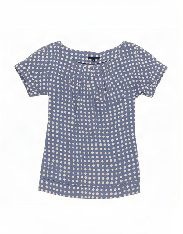 Bluză pentru femei Tommy Hilfiger Top US 8 Medium Blue Polka Dot Silk