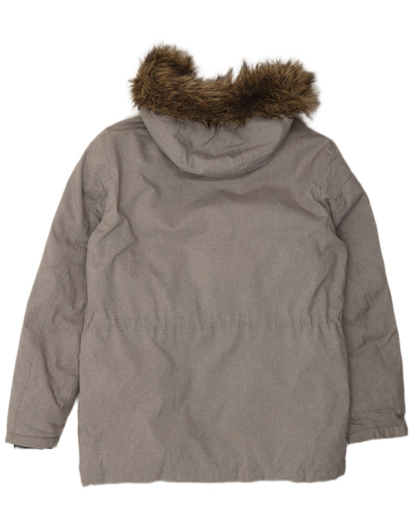 Jack & Jones Jachetă căptușită cu glugă pentru bărbați UK 40, mare, gri, colorblock