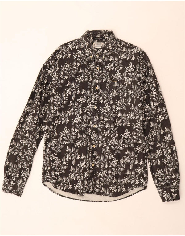 Cămașă pentru bărbați SCOTCH & SODA, mare, neagră, florală, din bumbac hawaian