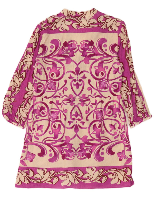 Rochie cămașă pentru femei Zara cu mâneci 3/4 UK 12 Roz mediu, in floral
