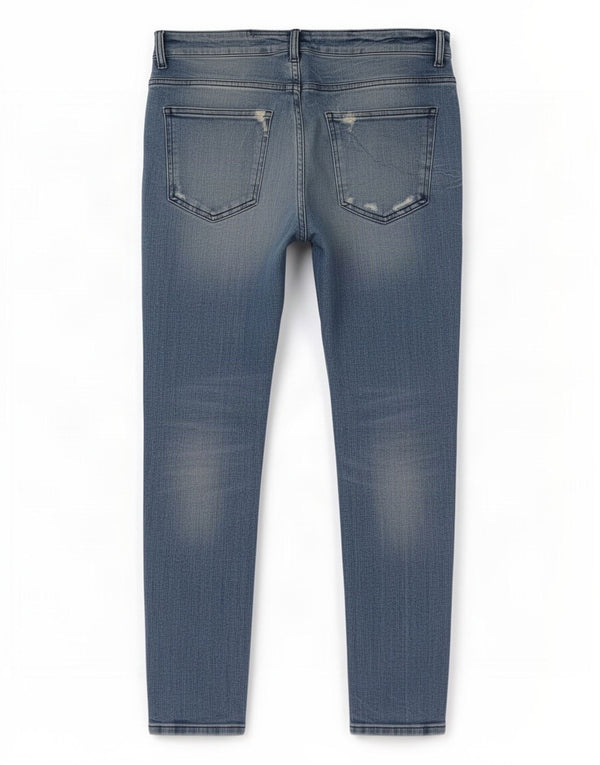 Blugi skinny distressed pentru bărbați Zara EU 44 Large W34 L28 Blue