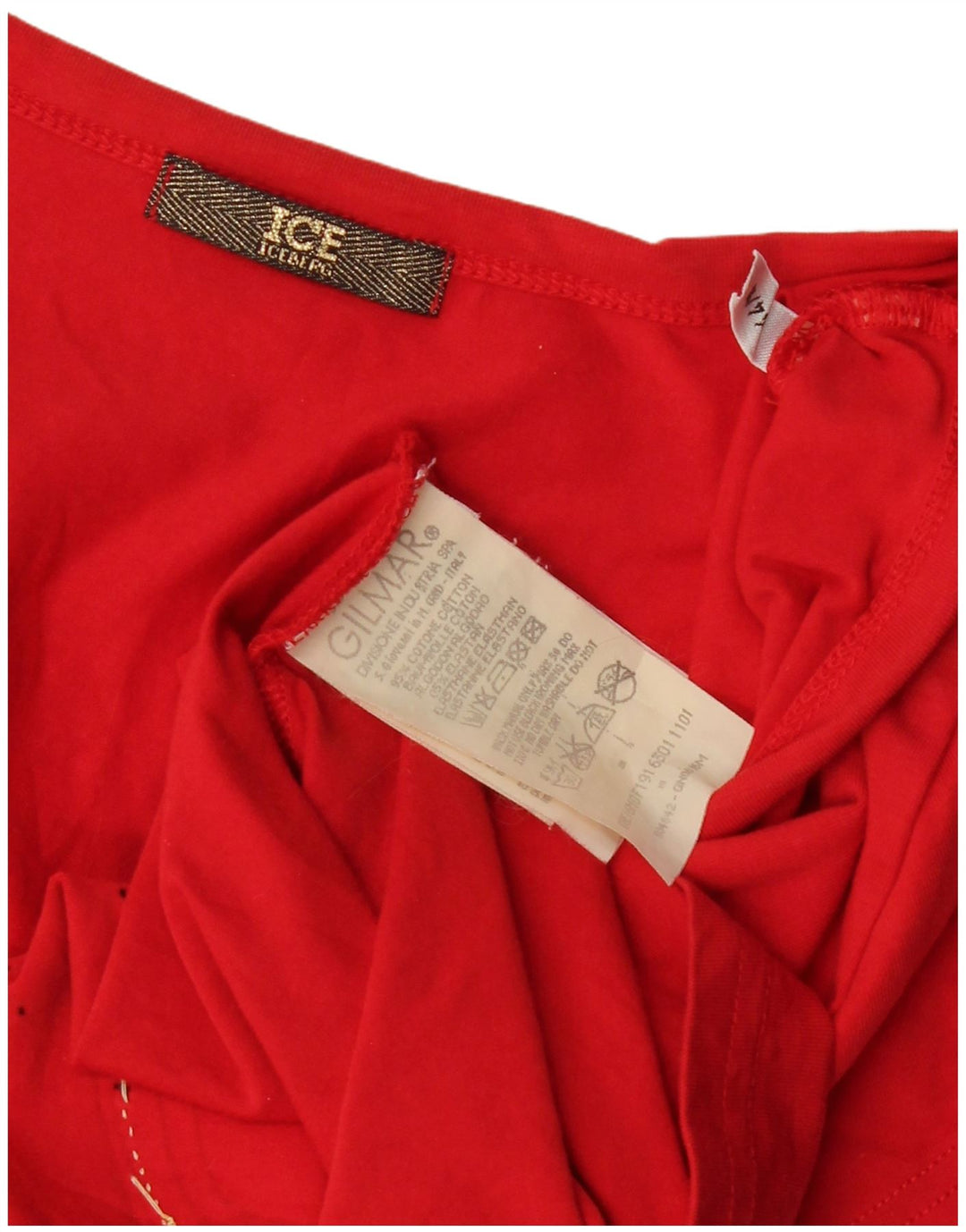 ICEBERG Popeye Tricou grafic Top UK 12 Bumbac roșu mediu