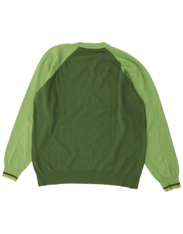 Pulover Catbalou pentru bărbați, cu gât crew, lână mare cu dungi verzi