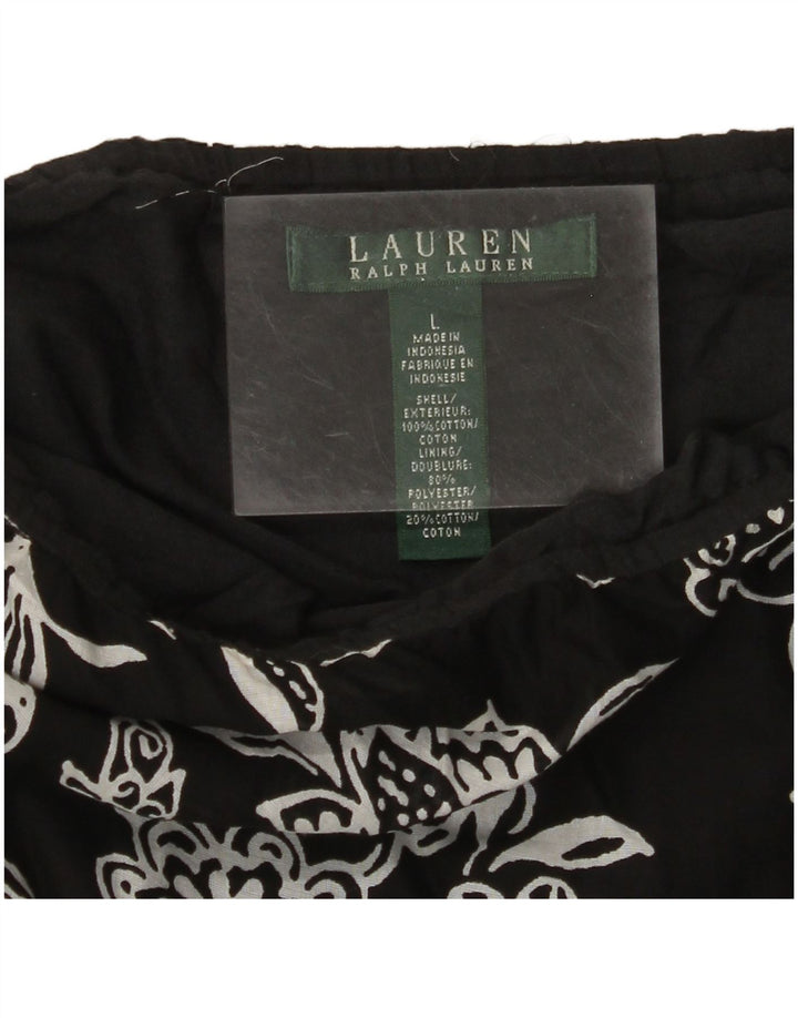 Fusta cu etaje RALPH LAUREN pentru femei mare W34 bumbac floral negru