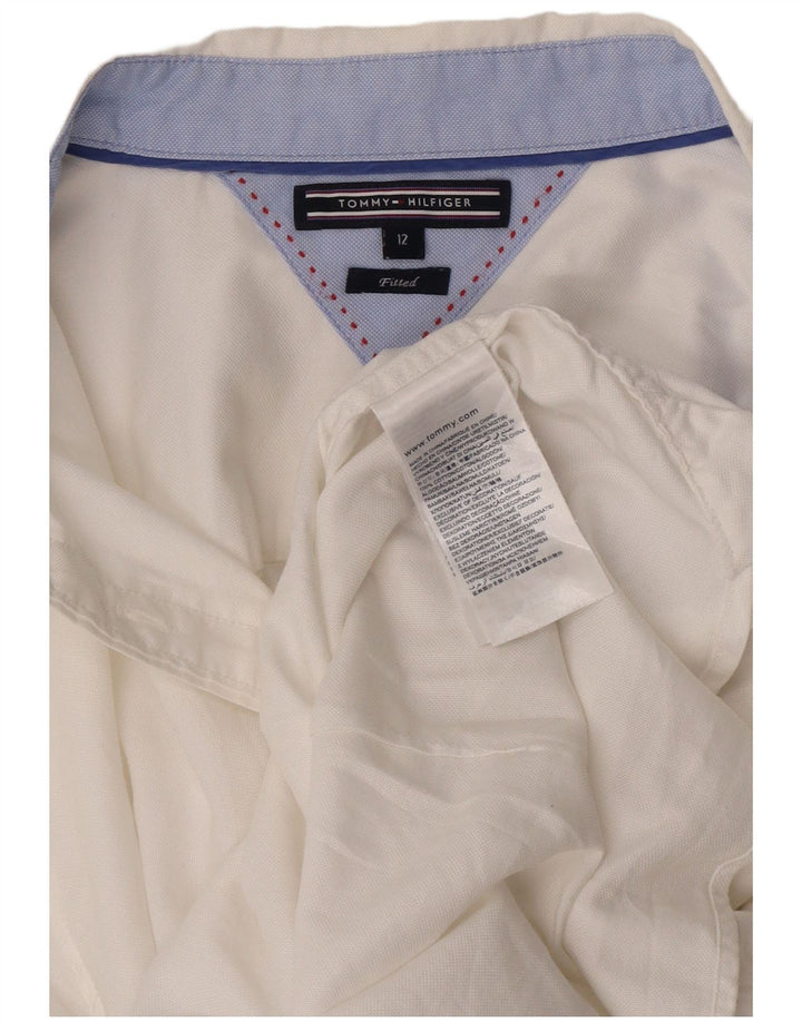 Cămașă stretch pentru femei Tommy Hilfiger US 12, mare, alb, bumbac