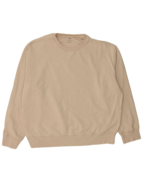Pulover pentru femei Marks & Spencer, cu croiala relaxată, bumbac, bej, UK 18 XL
