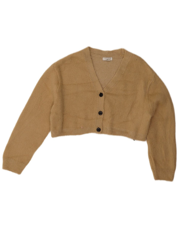 Topshop Pulover cardigan supradimensionat pentru femei UK 10 Mic Bej Acrilic