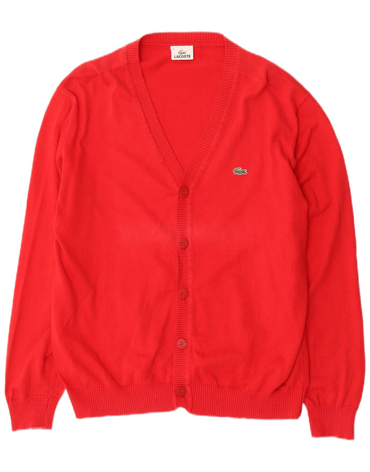 Pulover cardigan pentru bărbați Lacoste Mărimea 5, bumbac roșu mare