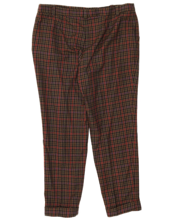Luisa Spagnoli Pantaloni crop subțiri pentru femei IT 48 XL W36 L27 kaki vichy