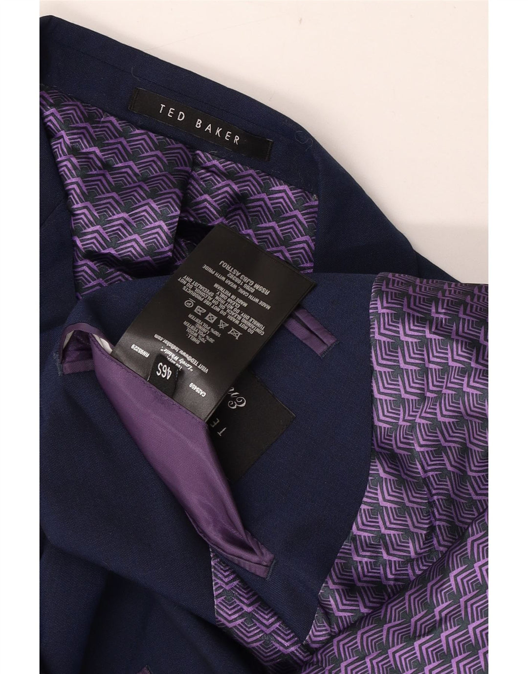 Jachetă Ted Baker pentru bărbați, cu 2 nasturi, UK 46 3XL Lână bleumarin