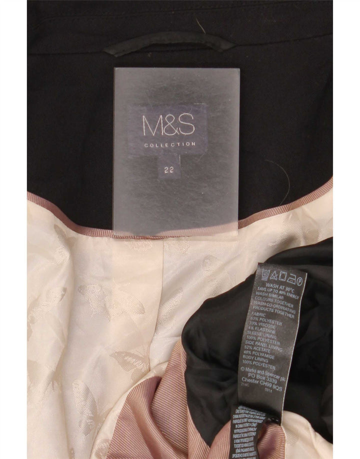 Jachetă pentru femei Marks & Spencer cu 1 nasture, UK 22 3XL, poliester negru