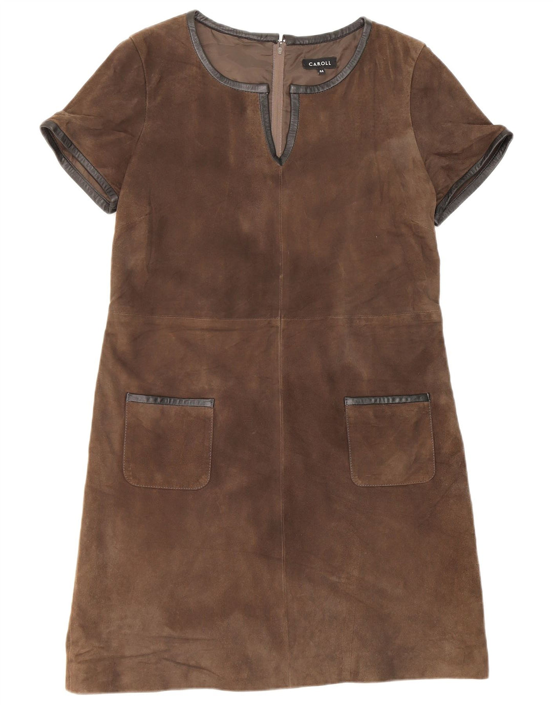 Rochie de damă vintage din piele întoarsă rochie IT 44 Maro Mediu