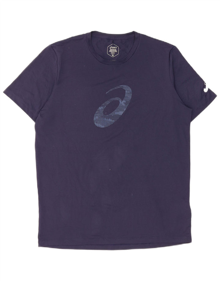 Tricou grafic Asics pentru bărbați Top mare din poliester bleumarin