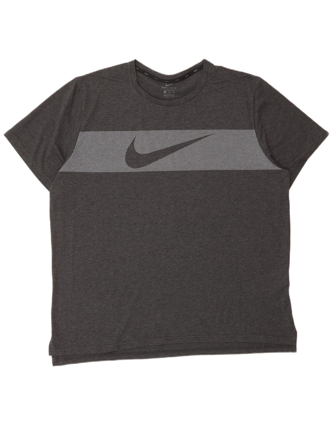 Tricou grafic pentru bărbați NIKE Dri Fit Top 2XL bumbac cu dungi gri