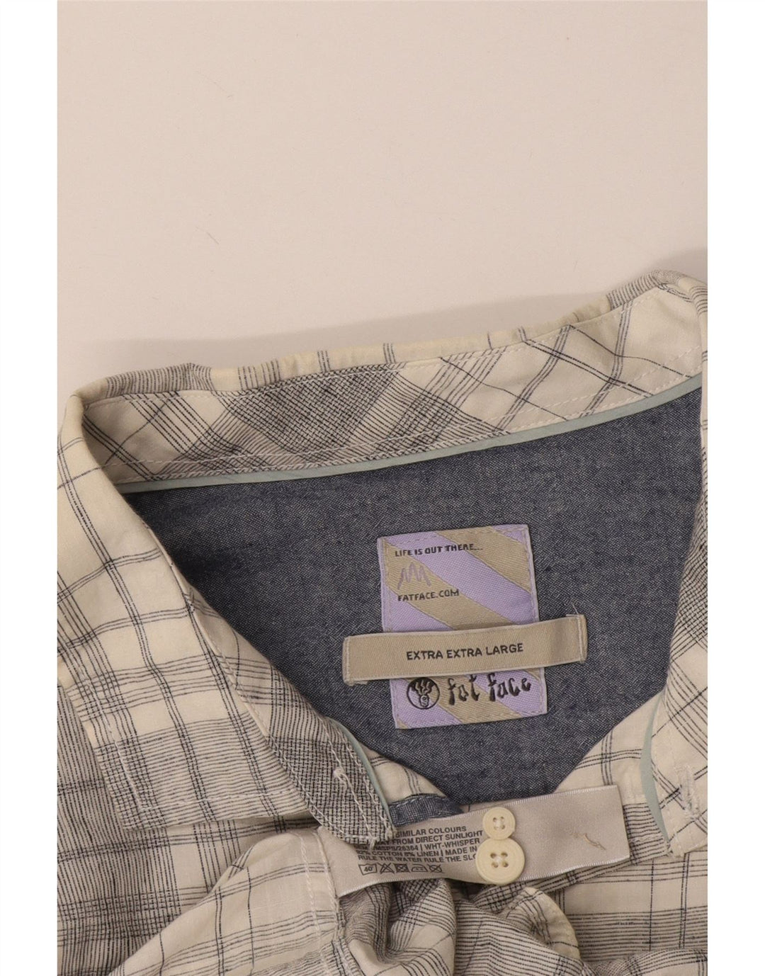 Cămașă cu mânecă scurtă pentru bărbați Fat Face 2XL, bumbac cu carouri gri