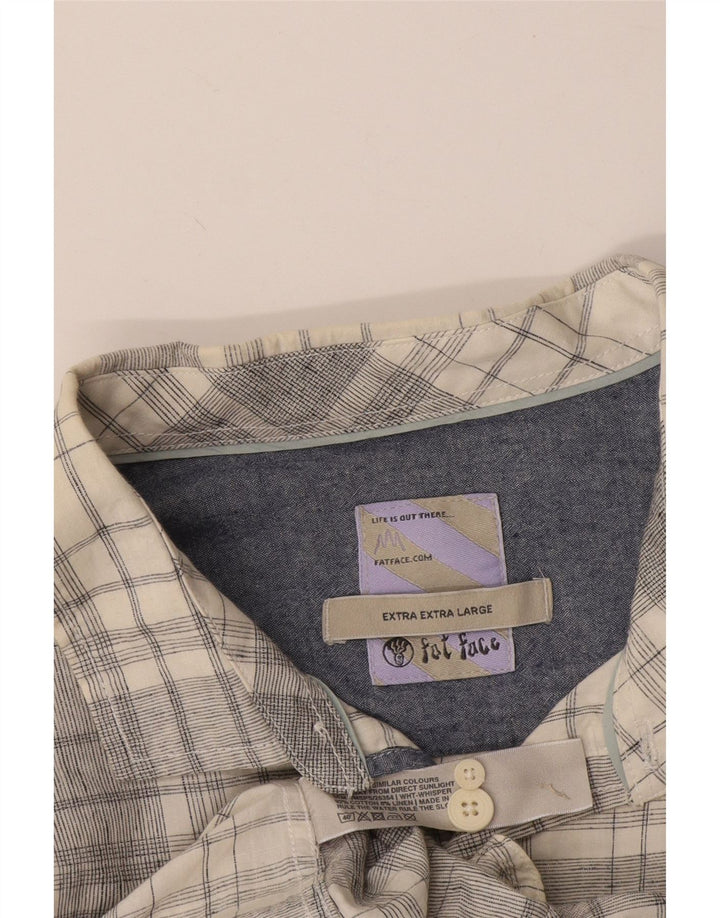 Cămașă cu mânecă scurtă pentru bărbați Fat Face 2XL, bumbac cu carouri gri