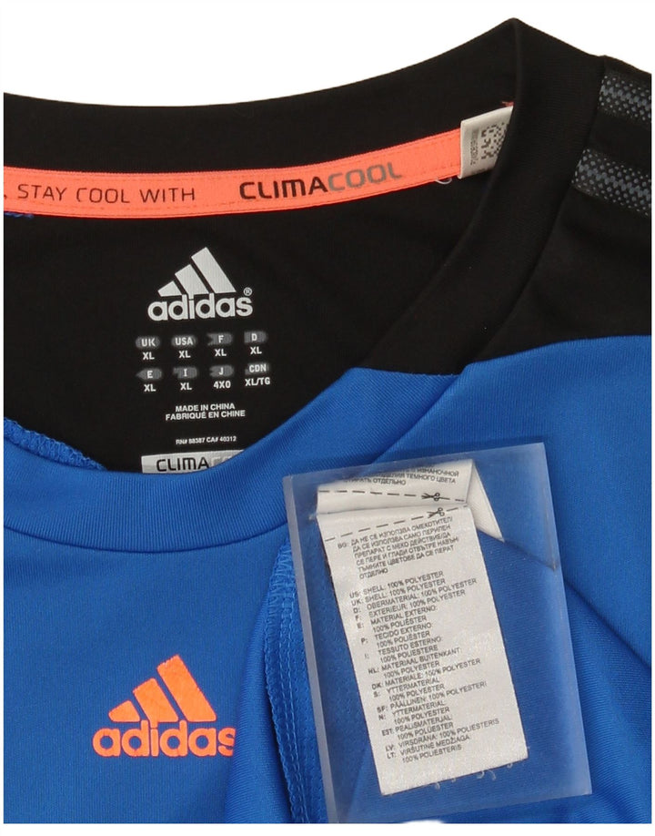 Tricou Adidas Climacool pentru bărbați Top XL, albastru, poliester color bloc