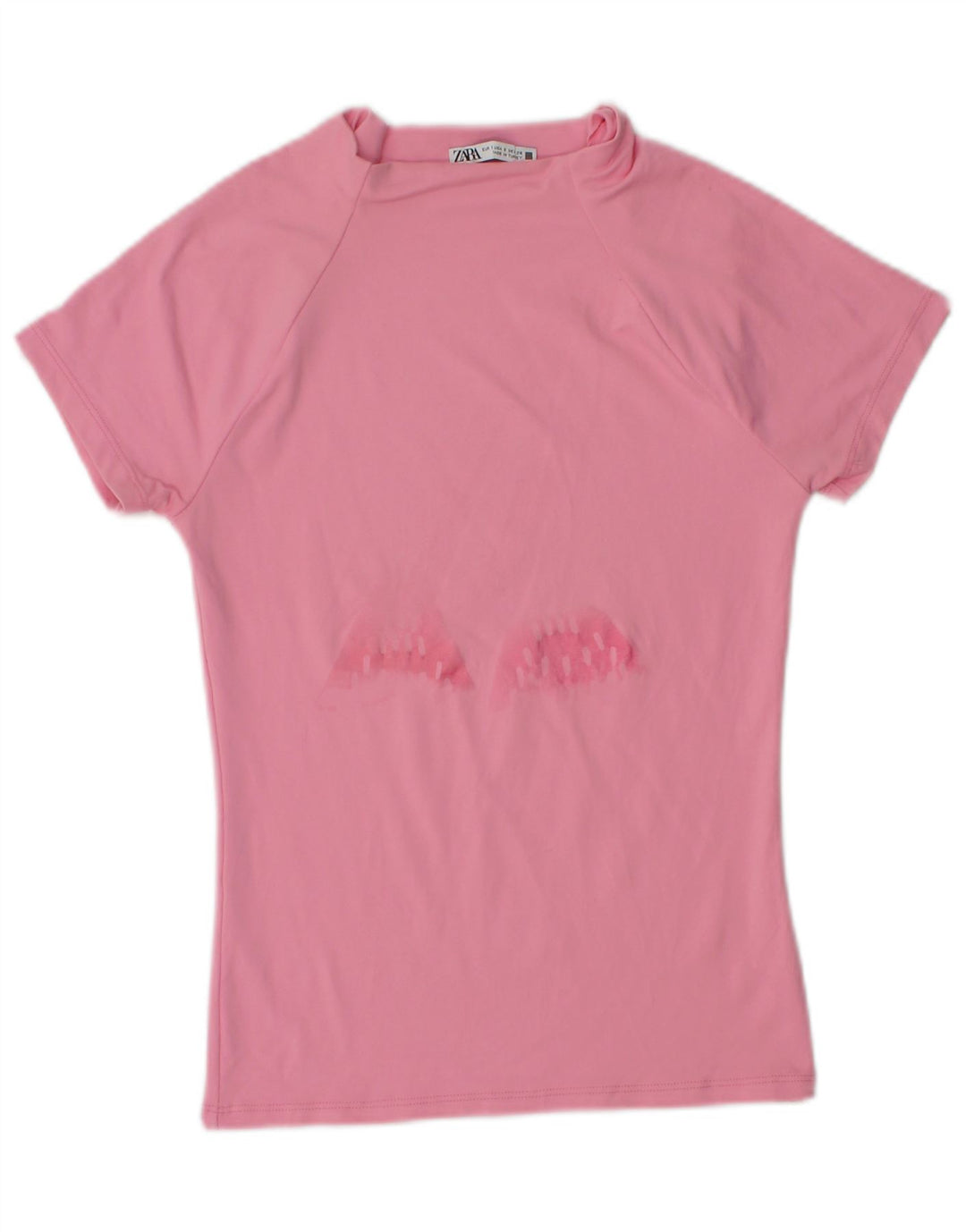Tricou cu grafic pentru femei Zara UK 8 Small Pink