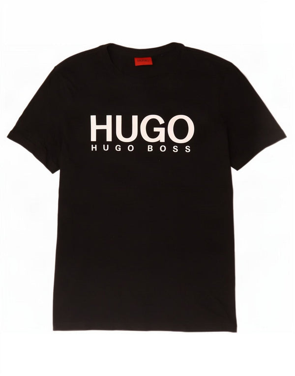 Tricou grafic pentru bărbați Hugo Boss Top Medium Black Bumbac
