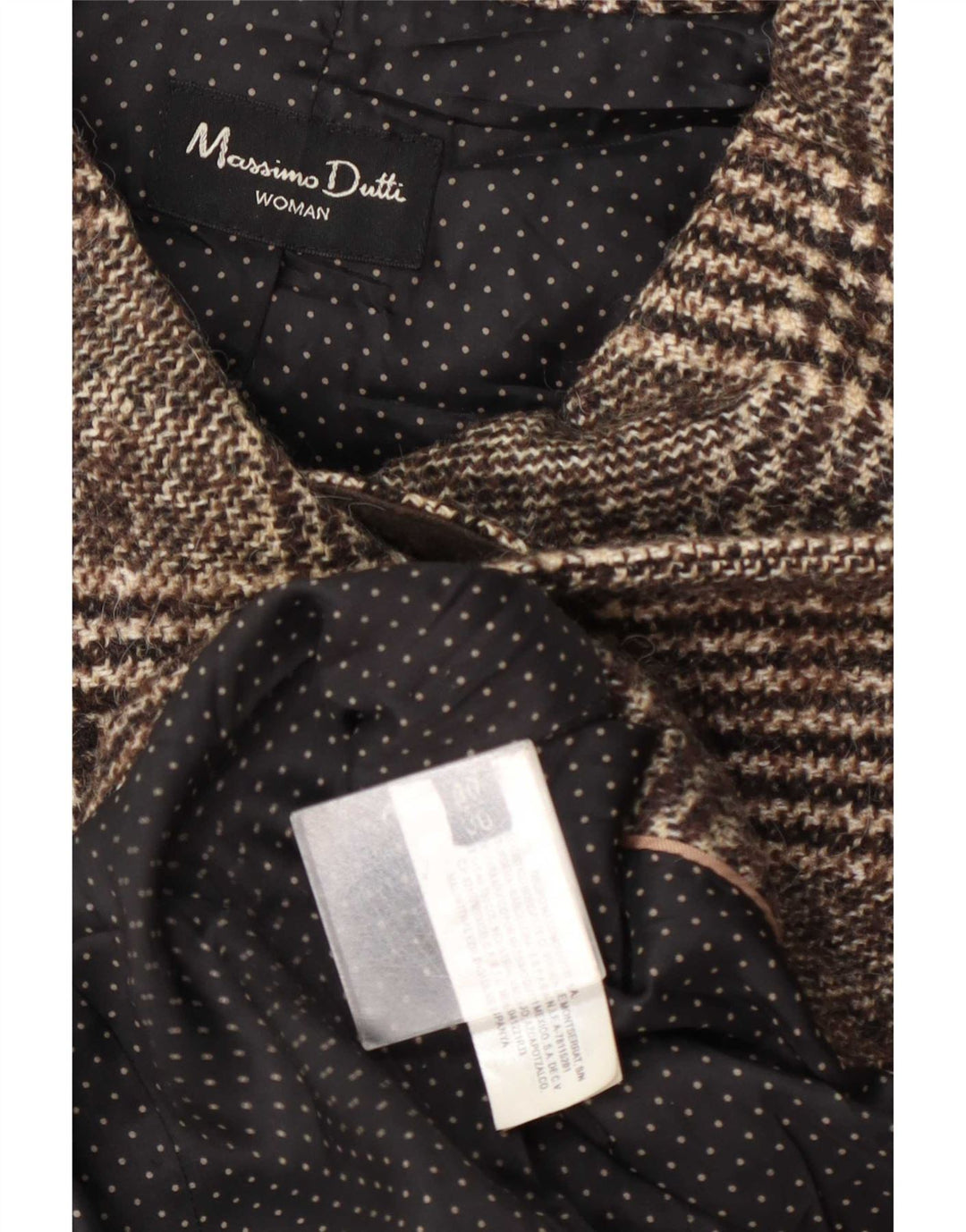 Massimo Dutti Palton dublu pentru femei EU 40 Maro Mediu Houndstooth