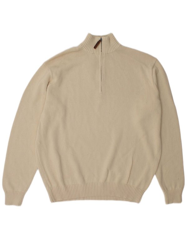 Pulover pentru bărbați Brandy Melville, cu fermoar, cu gât, bumbac XL, bej