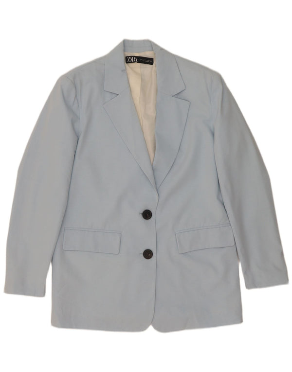 Blazer supradimensionat cu 2 nasturi Zara pentru femei UK 10 Small Blue