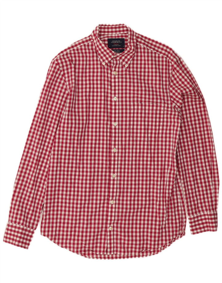 Cămașă pentru bărbați Charles Tyrwhitt Extra Slim Fit Bumbac Vichy Roșu Mediu