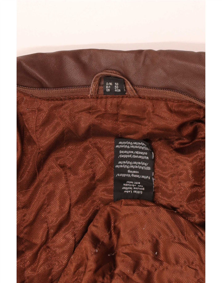 Palton din piele vintage pentru bărbați UK 40 mare maro