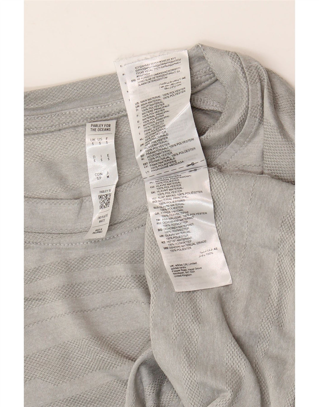 Tricou Adidas Climalite pentru bărbați Top mic, gri, poliester cu dungi
