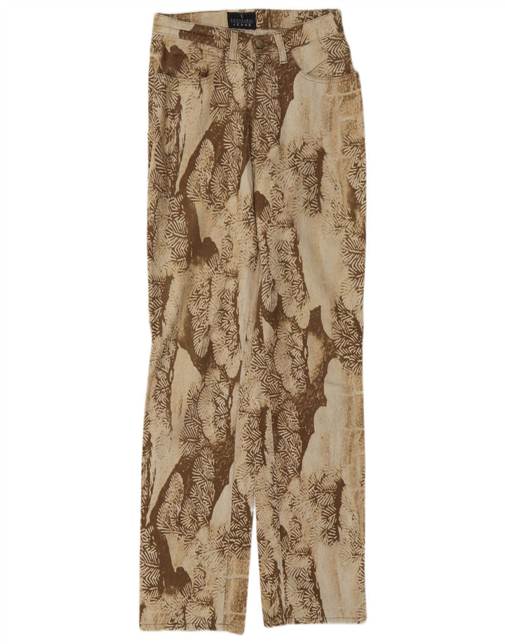 Trussardi Pantaloni casual drepti cu model abstract pentru femei W26 L31 bej